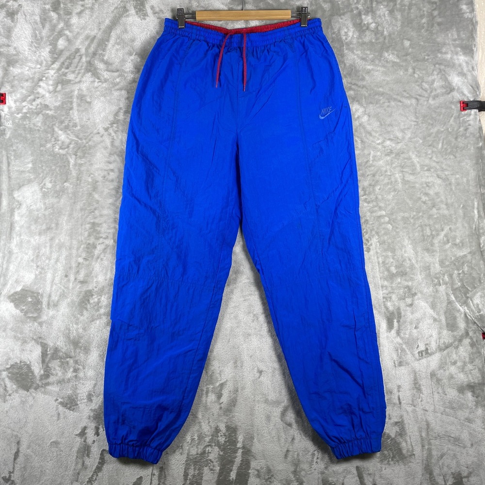 Vintage 80s 90s Nike X Cross Training Track Pants Mens L Blue Nylon Windbreaker